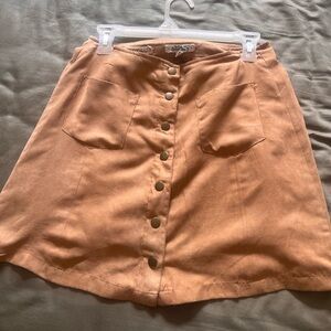 Suede Button up Mini skirt